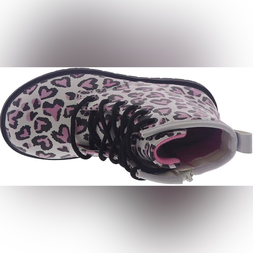 Skechers Gravlen NWOT Boots Excellent Cond.Pink Hearts Size 1 Youth Leopard - Picture 2 of 6